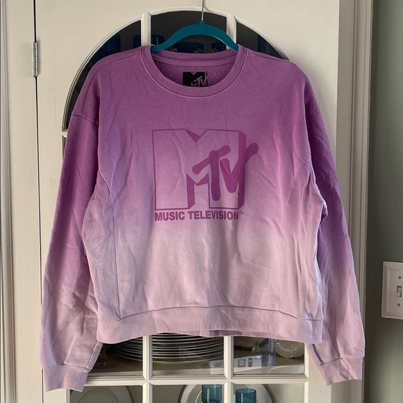 MTV Women's Pink and Purple Gradient Sweatshirt - Picture 1 of 6